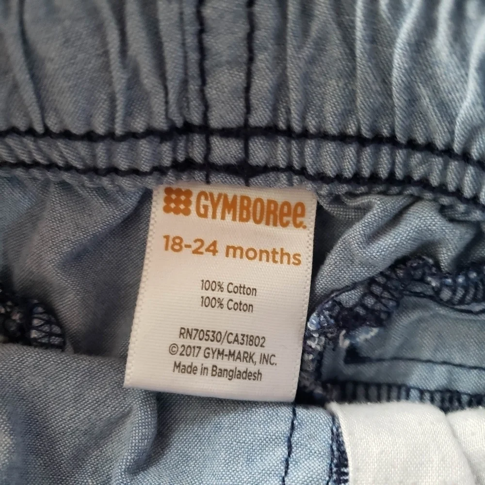 Gymboree Baby Boy 18-24 Months Light Blue Pull On Shorts Cargo Utility
